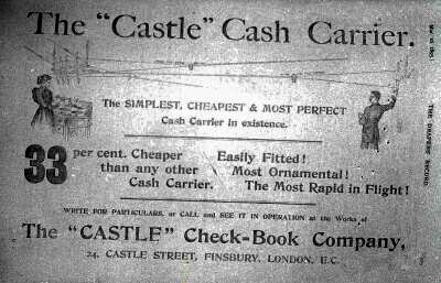 Advertisement for "Castle" Cash Carrier
